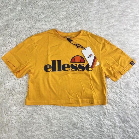 NWT ellesse Alberta Short Crop Top Casual Sport Gym Ladies T Shirt Womens Size M - Picture 1 of 13